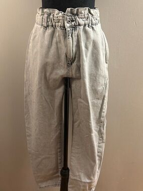 Men’s Paperbag Waist Chino Pants — Light Gray